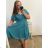 Women's Long Knitted Turtleneck Short Sleeve Dress (S/M ONE SIZE) ITALIAN FASHION IMM22FD51751 XL/2XL Royal blue
