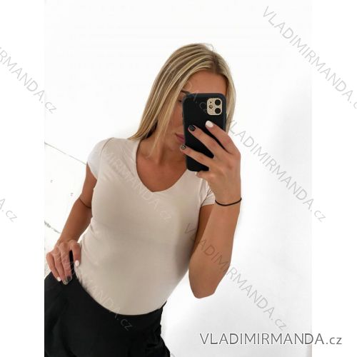 T-shirt short sleeve women (UNI S-M) ITALIAN FASHION IMM20330 S/M béžová