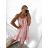 Šaty letní na ramínka dámské (S/M ONE SIZE) ITALSKÁ MÓDA IMPBB22B21841 S/M light pink