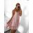 Šaty letní na ramínka dámské (S/M ONE SIZE) ITALSKÁ MÓDA IMPBB22B21841 S/M light pink