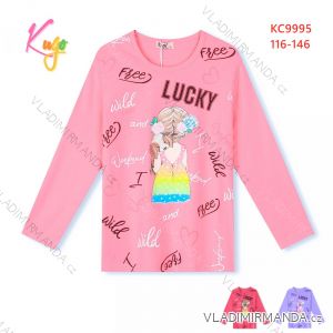 T-shirt long sleeve with sequins children adolescent girls (116-146) KUGO B3258