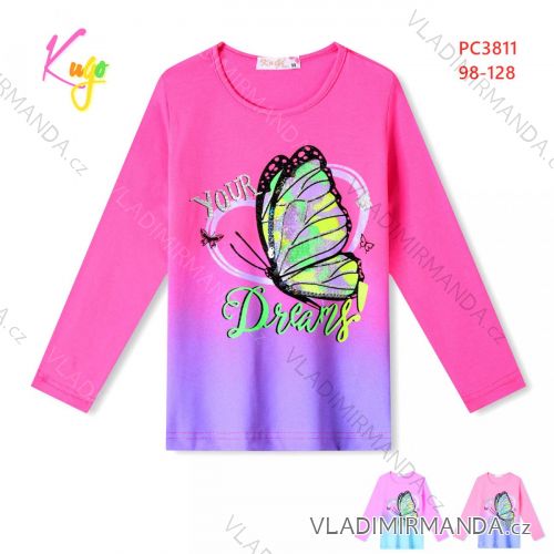 T-shirt with long sleeves children's girls girls (98-128) KUGO JC0720