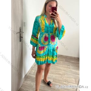 Summer Oversize Long Sleeve Women's Plus Size Shirt Dress (S/M/L/XL/2XL ONE SIZE) ITALIAN FASHION IM8239802-7/DR