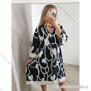 Summer Oversize Long Sleeve Women's Plus Size Shirt Dress (S/M/L/XL/2XL ONE SIZE) ITALIAN FASHION IM82367011