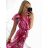 Women's Long Summer Short Sleeve Dress (S/M ONE SIZE) ITALIAN FASHION IMC23300/DU S/M Pink