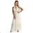 484-1 Pleated midi dress with a teardrop neckline - beige