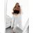 Women's Long Pants (S/M ONE SIZE) ITALIAN FASHION IMPLI228115 S/M white