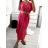 Women's Summer Boho Long Short Sleeve Dress (S/M ONE SIZE) ITALIAN FASHION IMPLI223787 S/M Brown