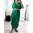 Women's Summer Boho Long Short Sleeve Dress (S/M ONE SIZE) ITALIAN FASHION IMPLI223787 S/M Brown