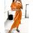 Women's Summer Boho Long Short Sleeve Dress (S/M ONE SIZE) ITALIAN FASHION IMPLI223787 S/M Brown