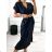 Women's Summer Boho Long Short Sleeve Dress (S/M ONE SIZE) ITALIAN FASHION IMPLI223787 S/M Brown