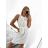 Women's Elegant Summer Lace Sleeveless Dress (S/M ONE SIZE) ITALIAN FASHION IM923050 S/M white