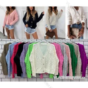 Women's Long Sleeve Knitted Cardigan Sweater (S/M ONE SIZE) ITALIAN FASHION IMWPO232716