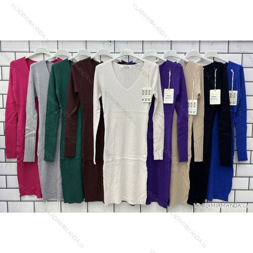 Women's Long Sleeve Stretch Dress (S/M ONE SIZE) ITALIAN FASHION IMWPO232718