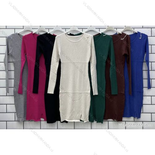Women's Long Sleeve Stretch Dress (S/M ONE SIZE) ITALIAN FASHION IMWPO232719