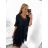 Women's Elegant Glitter Long Sleeve Dress (S/M/L/XL ONE SIZE) ITALIAN FASHION IMBM22010 black XL/2XL