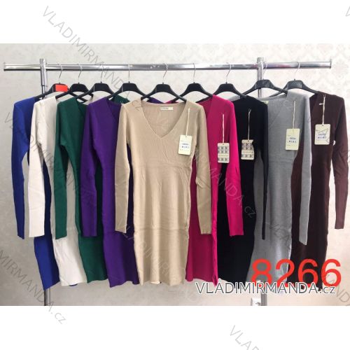 Women's Long Sleeve Stretch Dress (S/M ONE SIZE) ITALIAN FASHION IMWKK238266