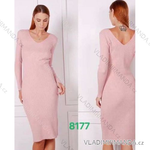 Women's Long Sleeve Stretch Dress (S/M ONE SIZE) ITALIAN FASHION IMWKK238177