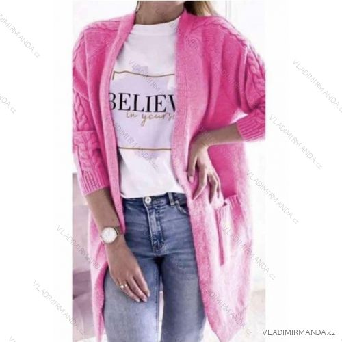 Women's Long Sleeve Knitted Cardigan (S/M ONE SIZE) ITALIAN FASHION IMWD232739