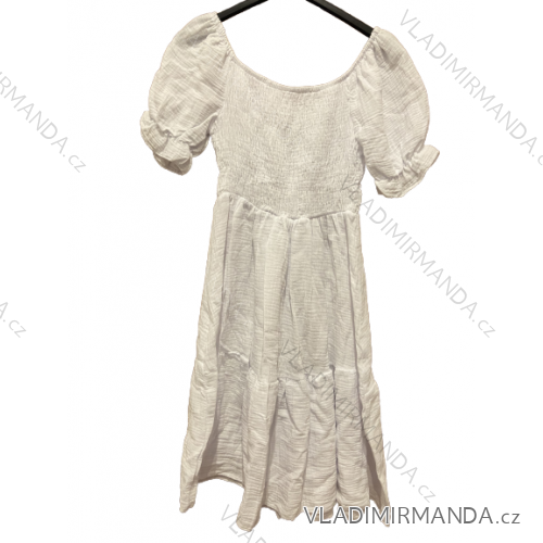 Women's Long Chiffon Short Sleeve Dress (S/M ONE SIZE) ITALIAN FASHION IMWGM23456