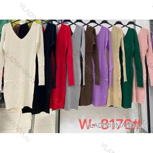 Women's Long Sleeve Knitted Dress (S/M ONE SIZE) ITALIAN FASHION IMWE23W-8176