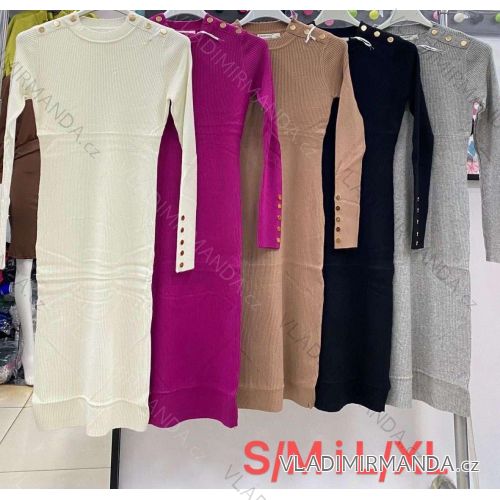 Women's Long Sleeve Knitted Dress (S/ML/XL) ITALIAN FASHION IMWE232755