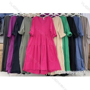 Women's Long Chiffon Short Sleeve Dress (S/M ONE SIZE) ITALIAN FASHION IMWGS231048