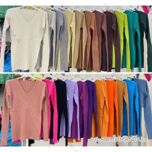 Women's Long Sleeve Knitted Sweater (S/M ONE SIZE) ITALIAN FASHION IMWE232768