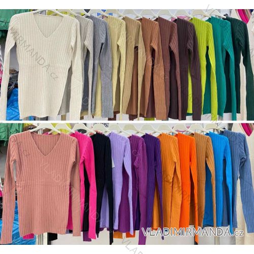 Women's Long Sleeve Knitted Sweater (S/M ONE SIZE) ITALIAN FASHION IMWE232768
