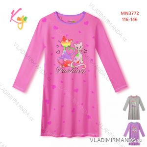 Long-sleeved night shirt for children, teenagers, girls (116-146) KUGO MN3773