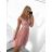 Women's strapless short party dress (S/M ONE SIZE) ITALIAN FASHION IMPSH24C612 pink salmon S/M