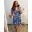 Women's Long Short Sleeve Dress (S / M ONE SIZE) FRENCH FASHION FMB21008 L/XL blue