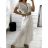 Women's Summer Boho Long Short Sleeve Dress (S/M ONE SIZE) ITALIAN FASHION IMPLI223787 S/M white