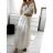 Women's Summer Boho Long Short Sleeve Dress (S/M ONE SIZE) ITALIAN FASHION IMPLI223787 S/M white