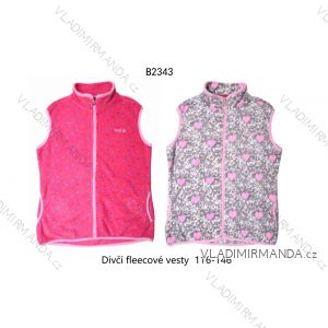 Sleeveless fleece vest for children, teenagers, girls (116-152) WOLF B2343