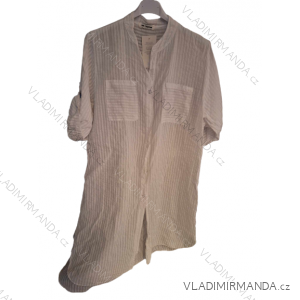Šaty košilové oversize krátký rukáv dámské nadrozměr (XL/2XL ONE SIZE) ITALSKá MODA IM723005