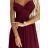 460-2 JOVITE brocade long dress on straps with a slit to the leg - Burgundy color