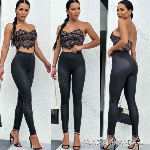Jeans pants leatherette with zip (XXS-L) LAULIA JWA20108