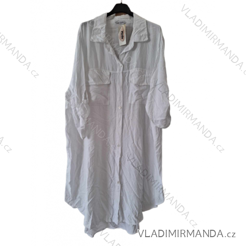 Oversize shirt dress 3/4 sleeve women's plus size (XL/2XL ONE SIZE) ITALIAN FASHION IM723066