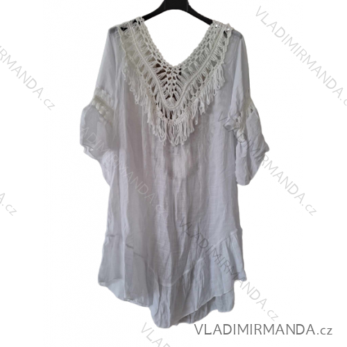 Women's Summer Tunic Over Swimwear Short Sleeve (S/M/L/XL ONE SIZE) ITALIAN FASHION IM723067