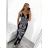 Šaty košilové dlouhý rukáv dámské (S/M ONE SIZE) ITALSKÁ MODA IMB23H03 M / L dark blue
