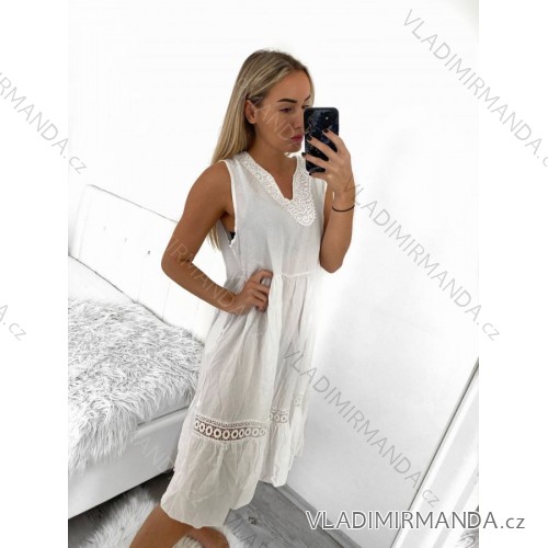 Shirt extended 3/4 long sleeve women's (L/XL/2XL ONE SIZE) ITALIAN FASHION IM423025 XL/2XL white