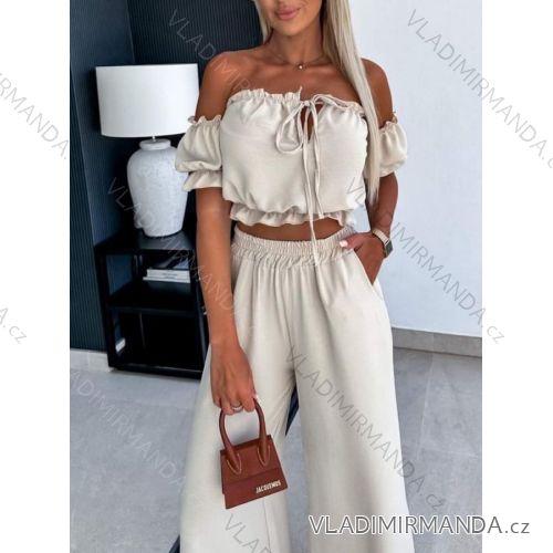 Women's summer tunic set long sleeve and skirt long polka dot (uni s / m) ITALIAN FASHION IMM20118 S/M Royal blue