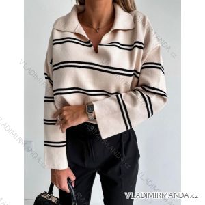 Women's Short Sleeve Turtleneck Knitted Sweater (S/M ONE SIZE) ITALIAN FASHION IMWE232769