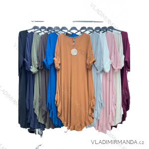 Women's Plus Size 3/4 Long Sleeve Dress (XL/2XL/3XL ONE SIZE) ITALIAN FASHION IM423591
