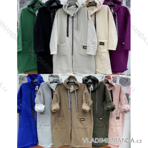 Women's Plus Size Long Sleeve Hooded Coat (XL/2XL ONE SIZE) ITALIAN FASHION IMWC233168