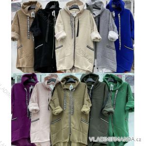 Women's Plus Size Long Sleeve Hooded Coat (XL/2XL ONE SIZE) ITALIAN FASHION IMWC233169