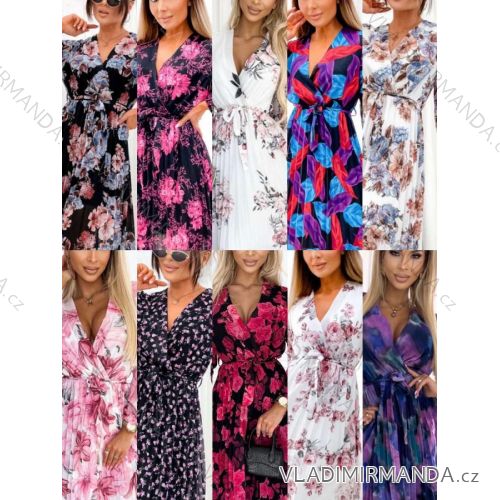 Women's Long Chiffon Short Sleeve Dress (S/M ONE SIZE) ITALIAN FASHION IMWGS231048