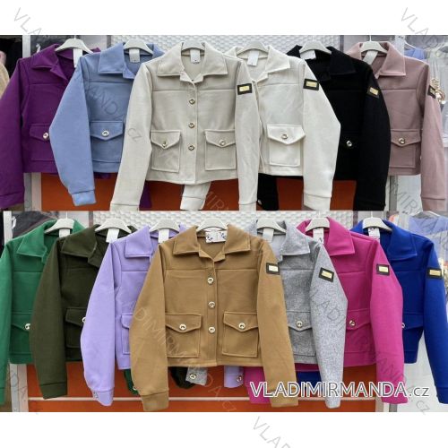 Kabátek košilový flaušový na knoflíčky dámský (S/M ONE SIZE) ITALSKÁ MÓDA IMWD217059