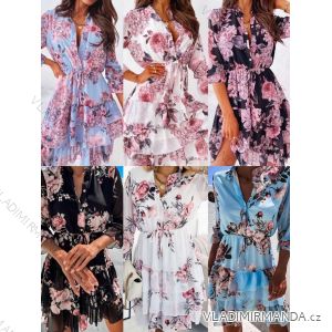 Women's Long Chiffon Short Sleeve Dress (S/M ONE SIZE) ITALIAN FASHION IMWGS231048